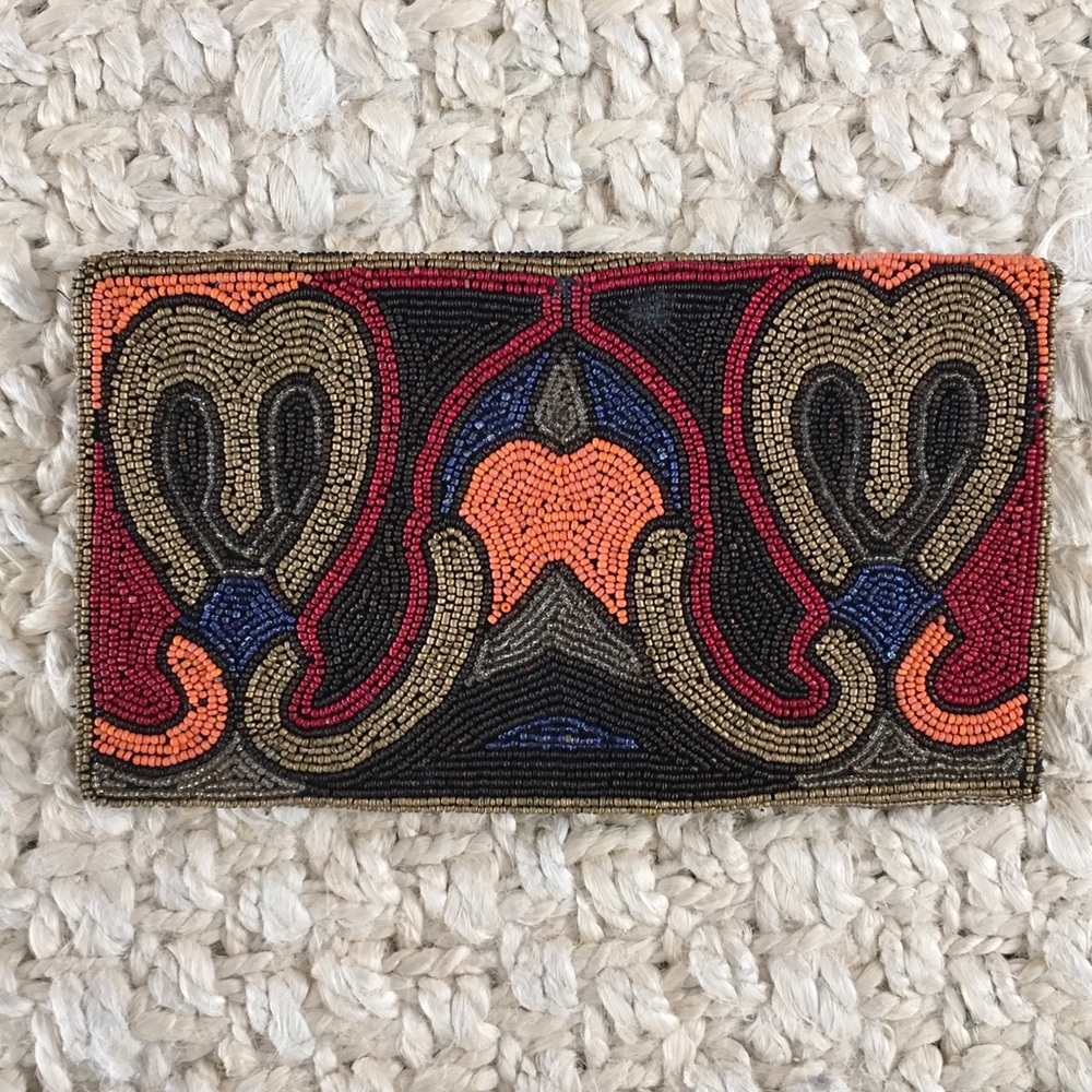 Beaded Floral Envelope Clutch - Multicolor - Picture 2 of 3